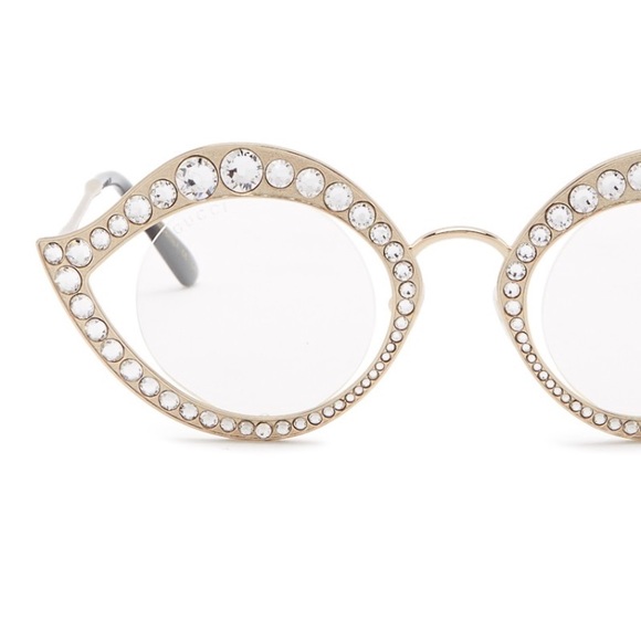 Gucci cat eye translucent lens glasses 41mm ๐ - Picture 3 of 8
